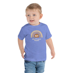 "Hi! What's Your Name?" Toddler Tee (Yellow Design) | Colors