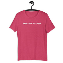 Load image into Gallery viewer, Everyone Belongs Adult Tee White Print (2024