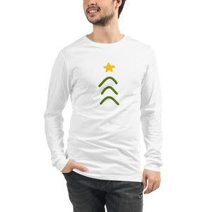 Three Arrows Christmas Tree, Adult Long Sleeve Tee | White