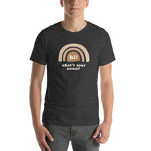 Load image into Gallery viewer, &quot;Hi! What&#39;s Your Name?&quot; Adult Tee (Yellow Design) | Colors