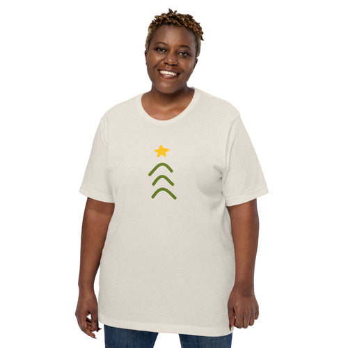 Three Arrows Christmas Tree, Adult Tee | Light Colors