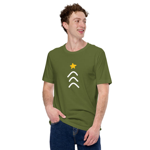 Three Arrows Christmas Tree, Adult Tee | Dark Colors
