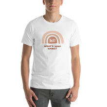 Load image into Gallery viewer, &quot;Hi! What&#39;s Your Name?&quot; Adult Tee (Pink Design) | White