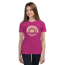 Load image into Gallery viewer, &quot;Hi! What&#39;s Your Name?&quot; Youth Tee (Pink Design) | Colors