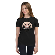 Load image into Gallery viewer, &quot;Hi! What&#39;s Your Name?&quot; Youth Tee (Pink Design) | Colors