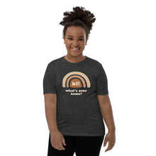 Load image into Gallery viewer, &quot;Hi! What&#39;s Your Name?&quot; Youth Tee (Yellow Design) | Colors