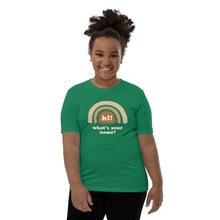 Load image into Gallery viewer, &quot;Hi! What&#39;s Your Name?&quot; Youth Tee (Yellow Design) | Colors