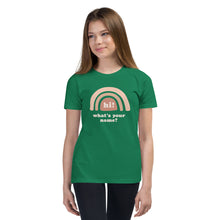 Load image into Gallery viewer, &quot;Hi! What&#39;s Your Name?&quot; Youth Tee (Pink Design) | Colors