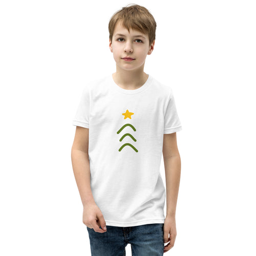 Three Arrows Christmas Tree, Youth Tee | White