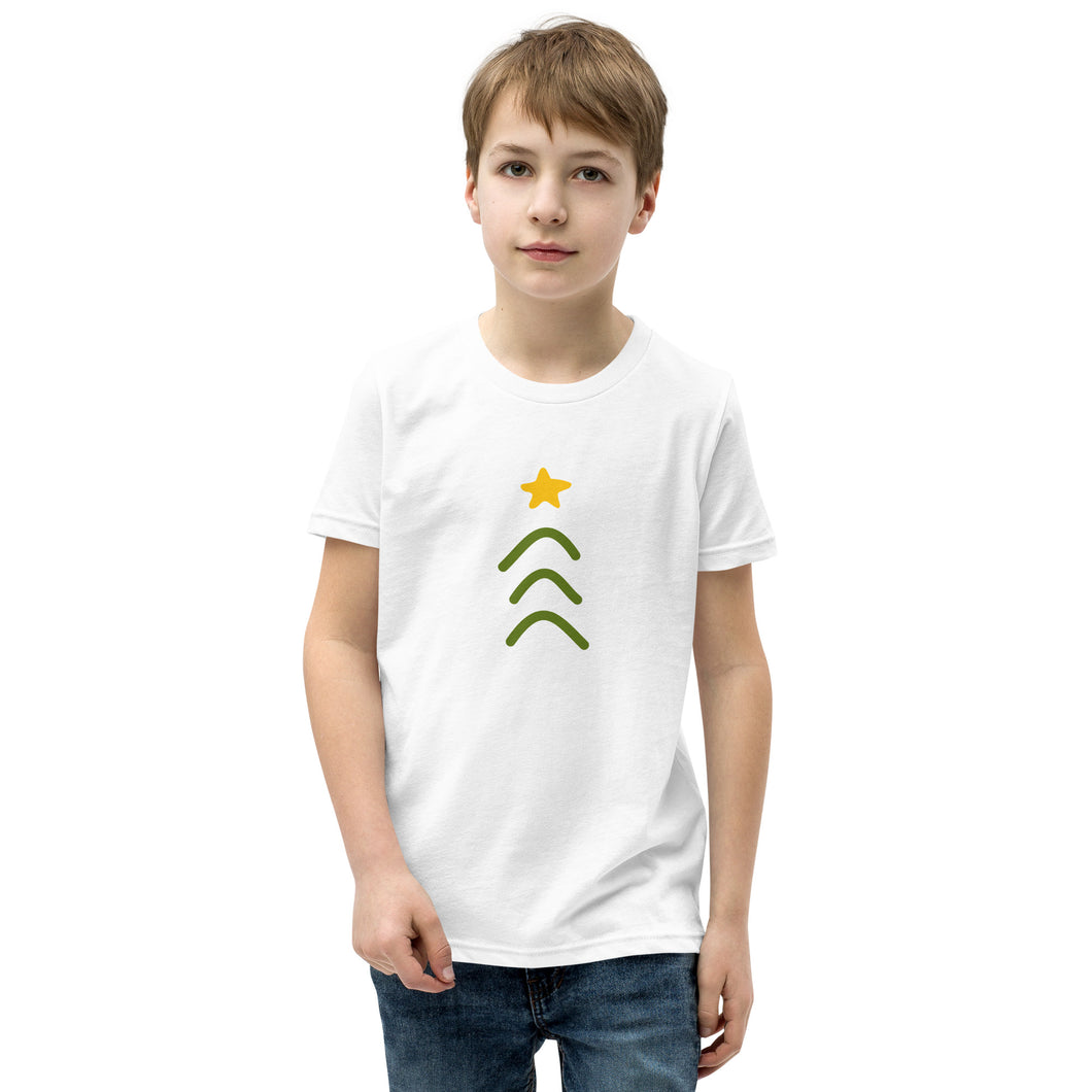 Three Arrows Christmas Tree, Youth Tee | White